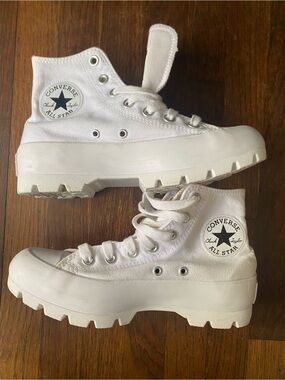 Converse White High-Top Lug Sole Sneakers